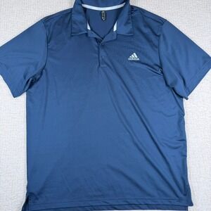 Adidas Golf Polo Lot of 2 Men's XL Blue Green Short Slv Performance Activewear